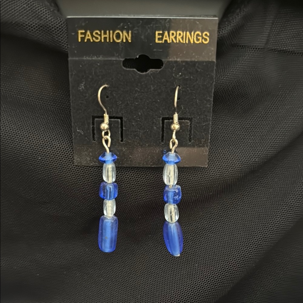 Blue and Silver Fashion Earrings